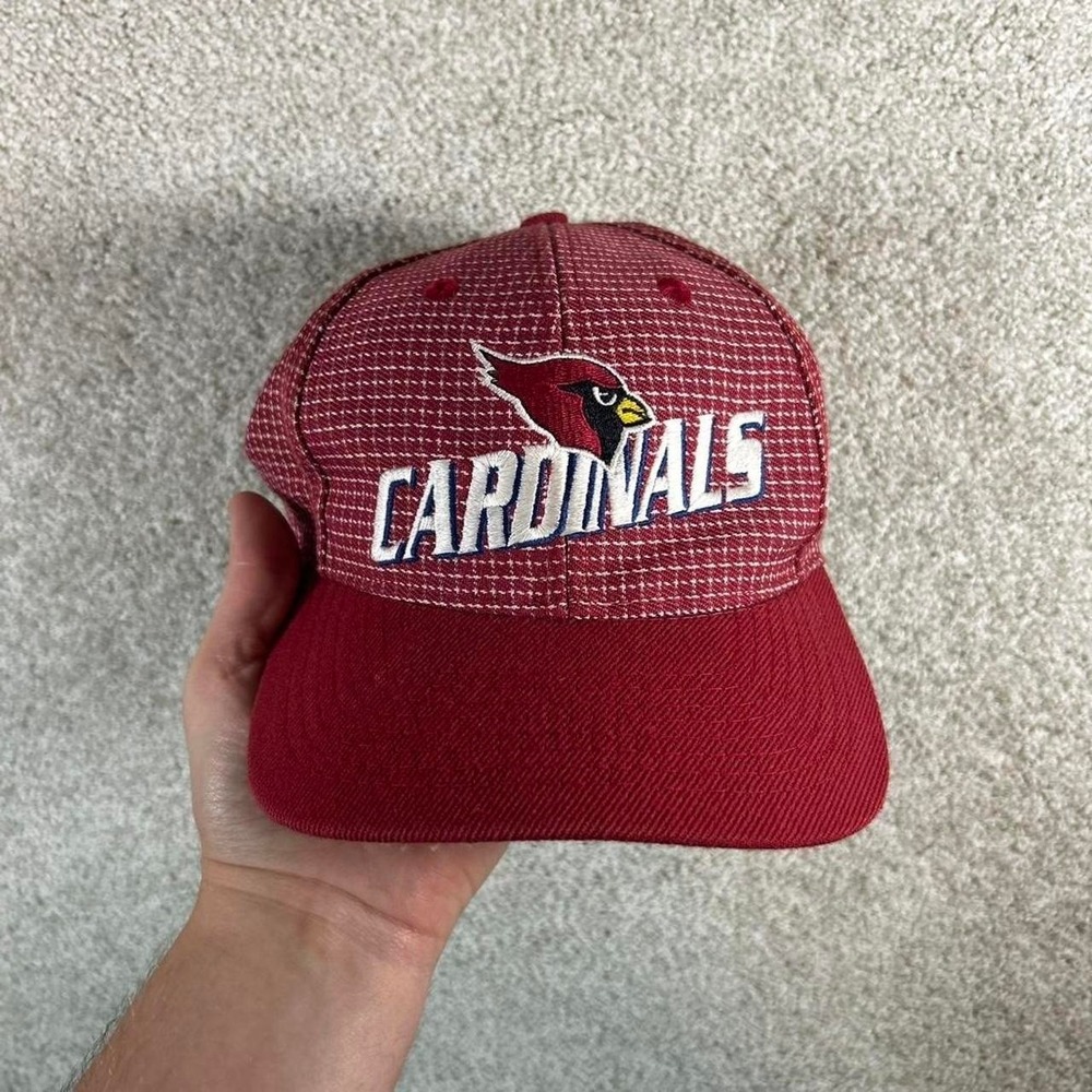 Vintage 90s Arizona Cardinals logo athletic grid strap back hat cap